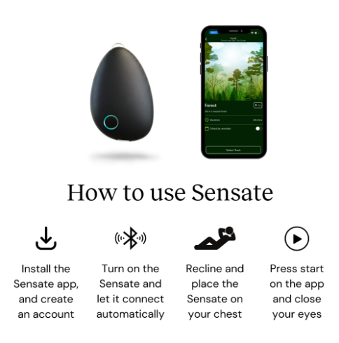 Sensate is a wearable stress relief and anti-anxiety device that uses infrasonic technology to provide users with quick relaxation and improved wellbeing.